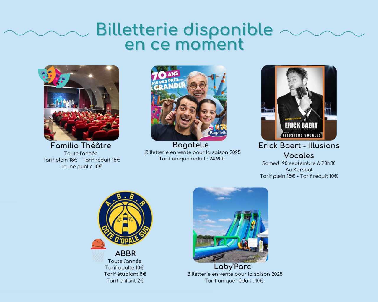 Billetterie du moment